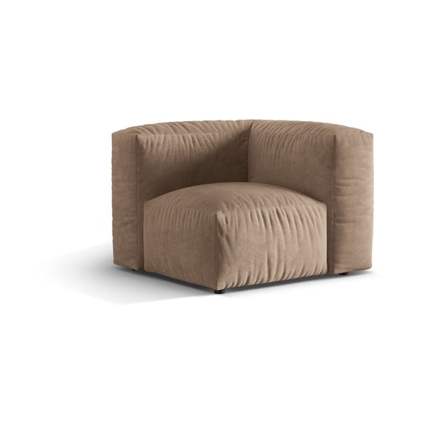 Világosbarna bársony kanapé modul (variálható sarok) Martina – Micadoni -image-1