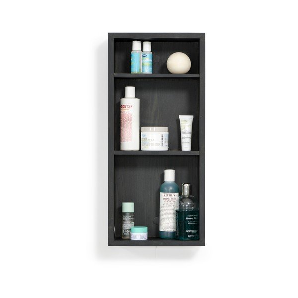 Slimfit fekete tölgyfa fali fürdőszoba szekrény - Wireworks-image-3