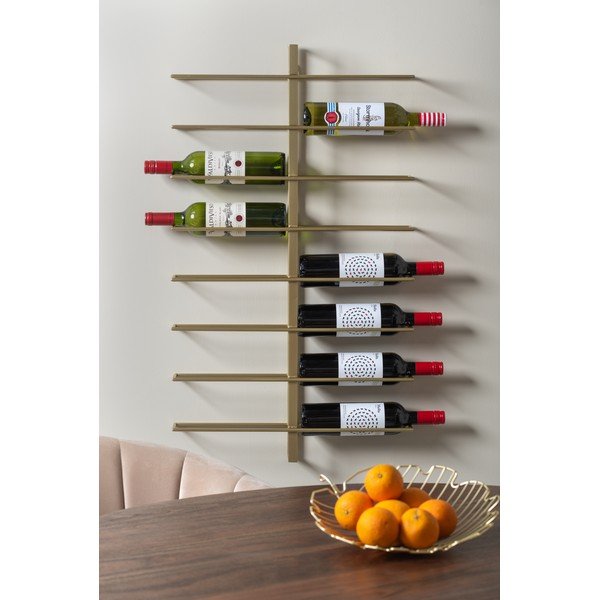 Aranyszínű fali fém bortartó polcos állvány, palackok száma 16  Dual  – PT LIVING-image-1