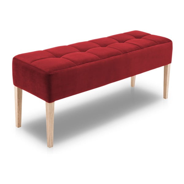 Hattu piros ülőpad tölgyfa lábakkal, hossza 132 cm - Mossø