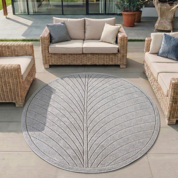 Ezüstszínű kerek kültéri-beltéri szőnyeg ø 120 cm Nova 1204 – Ayyildiz Carpets-image-1