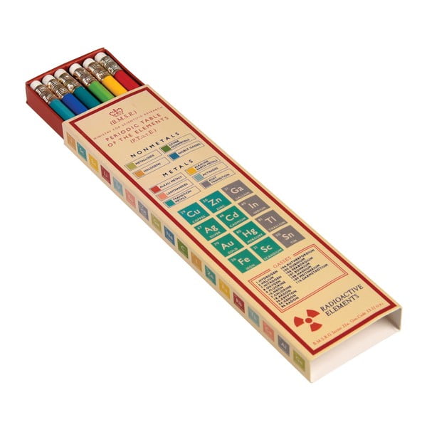 Periodic Table 6 db színes ceruza, papírdobozban - Rex London