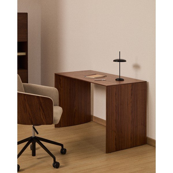 Íróasztal diófa dekorral 60x140 cm Litto – Kave Home-image-1