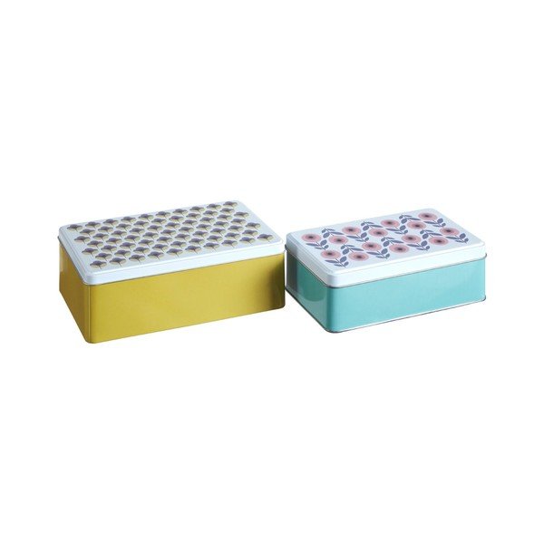 Fedeles dekoratív fém tárolódoboz szett 2 db-os Joni – Premier Housewares-image-1