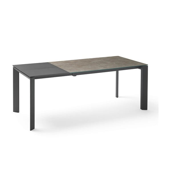 Tamara barna-fekete meghosszabbítható étkezőasztal, hossza 160/240 cm - sømcasa