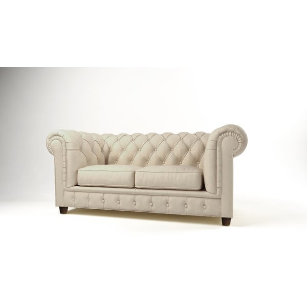 Krémszínű bársony kanapé 178 cm Cambridge – Ropez