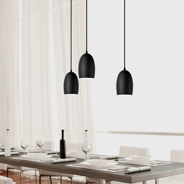 UME Matte fekete háromágú függőlámpa, ø 14 cm - Sotto Luce-image-1