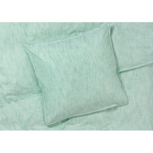 Fehér-zöld kétszemélyes-hosszabbított bio pamut ágyneműhuzat 200x220 cm Monochrome Lines – JUNA-image-1
