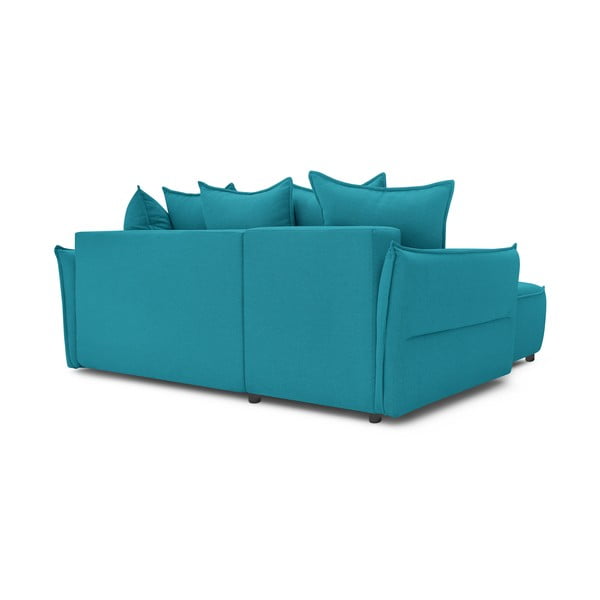 Türkiz kinyitható sarokkanapé (bal oldali) Leon – Bobochic Paris-image-4
