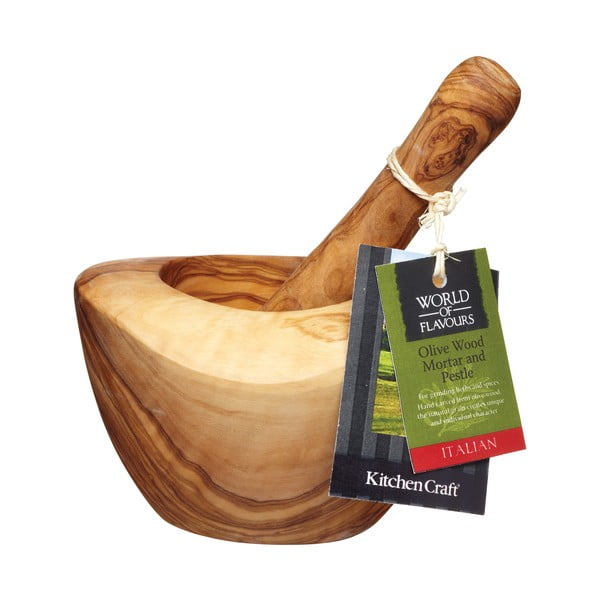 Italian mozsár olajfából - Kitchen Craft-image-1