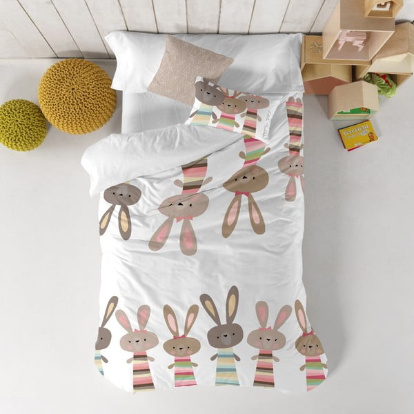 Rabbit Family gyerek ágyneműhuzat garnitúra 140 x 200 cm - Moshi Moshi