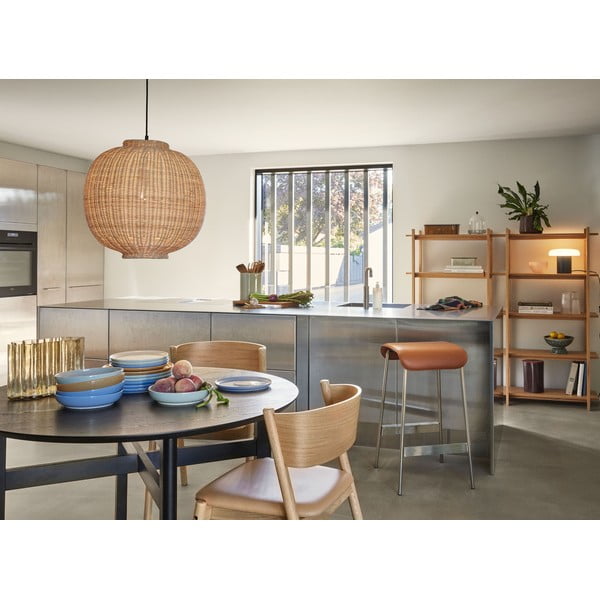 Konyakbarna-ezüstszínű kárpitozott bárszék szett 2 db-os (ülésmagasság 75 cm) Avenue – Hübsch-image-3