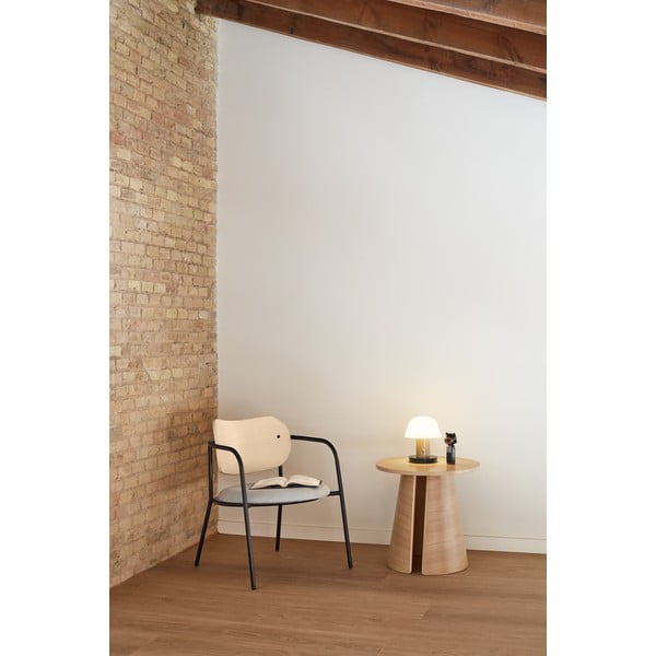 Világosszürke fotel kőrisfa dekorral Eclipse - Teulat-image-1