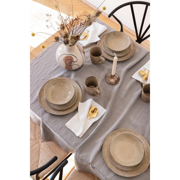Bézs agyagkerámia étkészlet 24 db-os Glosia - Bonami Selection-image-3