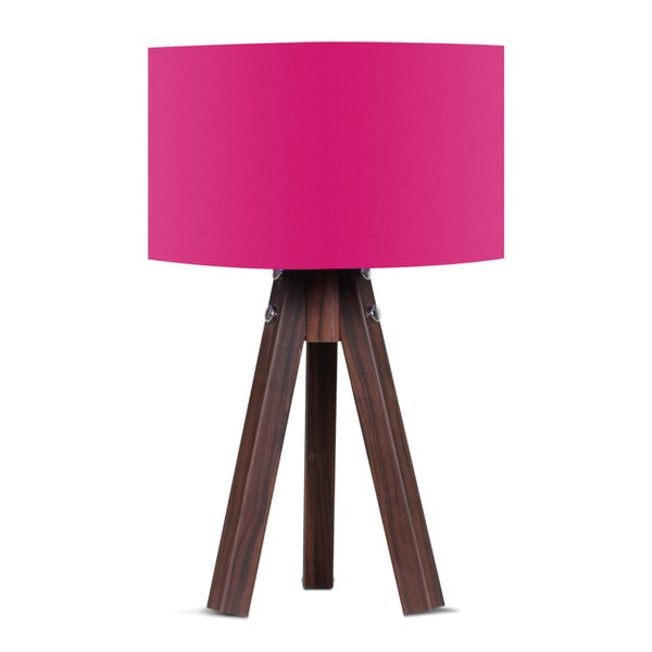 Kahve asztali lámpa rózsaszín lámpaburával - Kate Louise