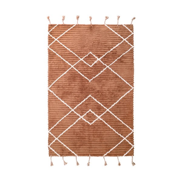 Lassa barna kézzel készített pamut szőnyeg, 135 x 190 cm - Nattiot