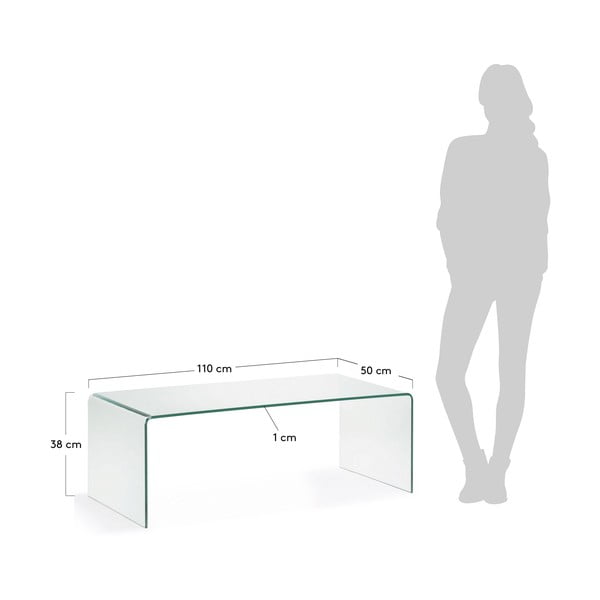 Üveg dohányzóasztal 50x110 cm Burano – Kave Home-image-3