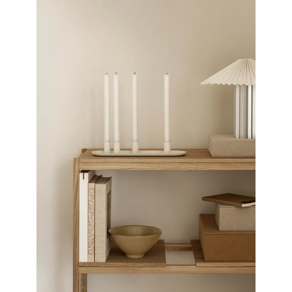 Fehér-ezüstszínű dimmelhető asztali lámpa textil búrával (magasság 36 cm) Taite – Blomus-image-3