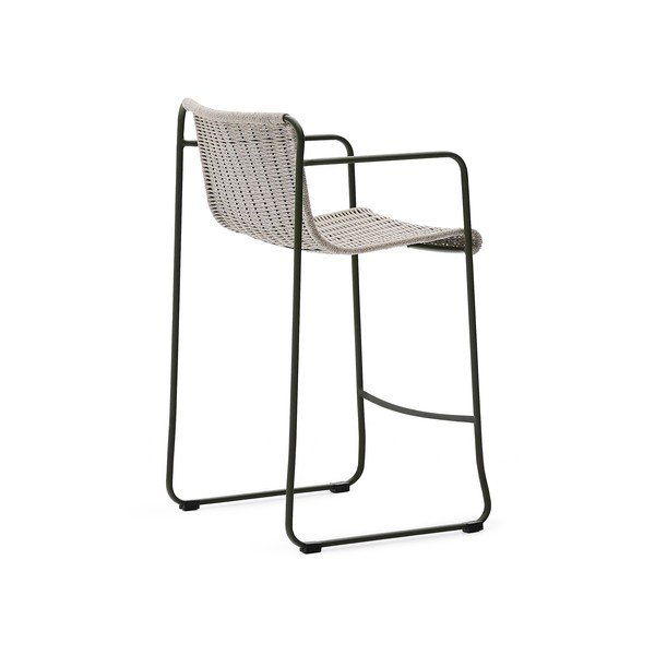 Szürkészöld fém kerti bárszék Maurina – Kave Home-image-4