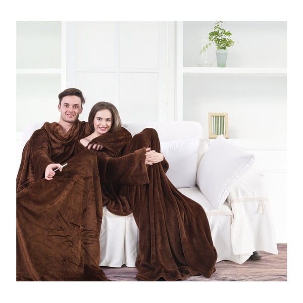Lazy barna mikroszálas takaró, 180 x 150 cm - DecoKing-image-2
