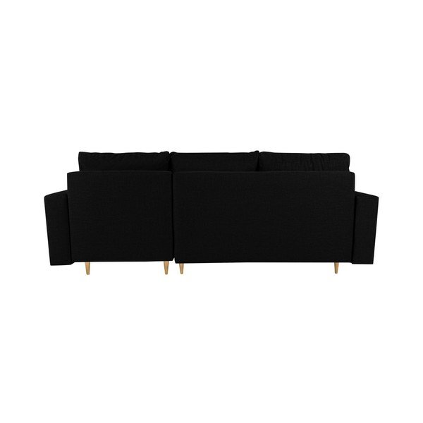 Iris fekete kinyitható sarokkanapé, jobb oldali fekvőfotellel - Mazzini Sofas-image-3