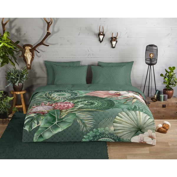 Zöld egyszemélyes flanel ágyneműhuzat 140x200 cm – HIP-image-1