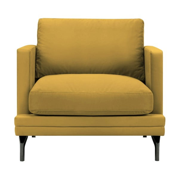 Jupiter sárga fotel, fekete lábakkal - Windsor & Co Sofas
