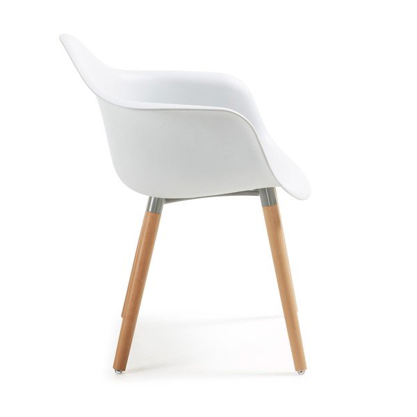 Kenna fehér fotel bükkfa lábakkal - Kave Home-image-1