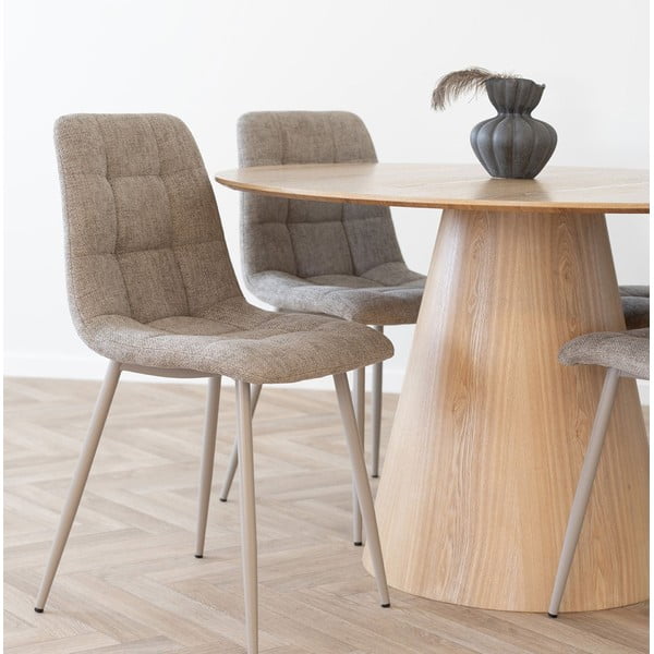 Kerek étkezőasztal kőrisfa dekoros asztallappal ø 120 cm Bolton – House Nordic-image-1