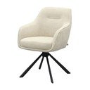 Krémszínű kárpitozott karfás étkezőfotel Avola – Unique Furniture
