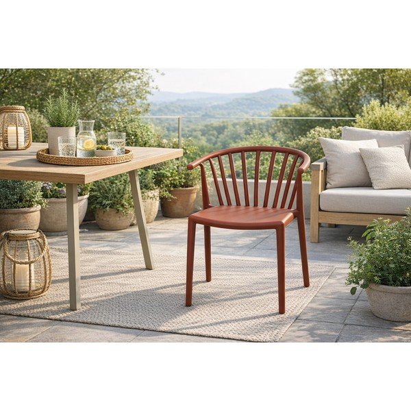 Barna műanyag kerti szék Capri – Bonami Essentials-image-1