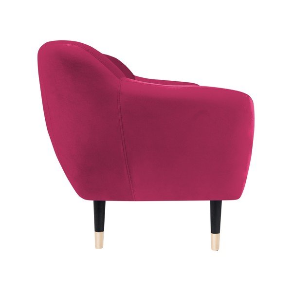 Amelie rózsaszín kanapé fekete lábakkal, 158 cm - Mazzini Sofas-image-3