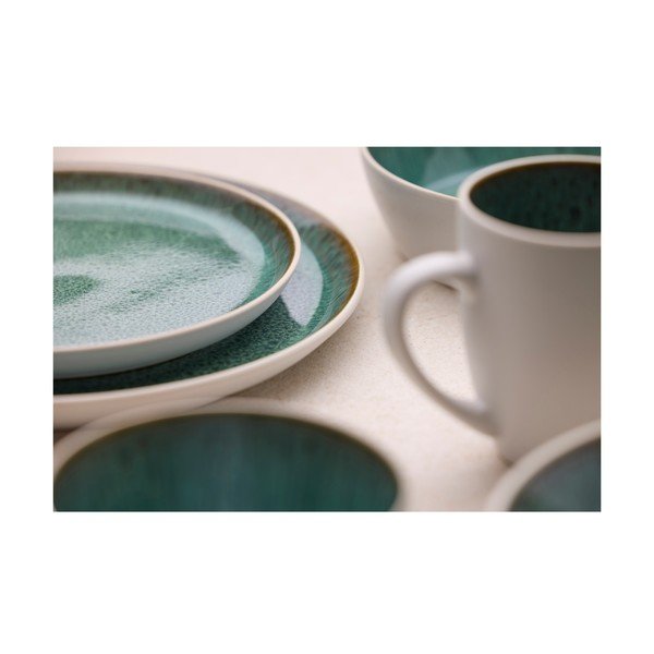 Fehér-zöld kőedény desszertes tányér ø 21 cm Gastro White/Green – Bitz-image-4