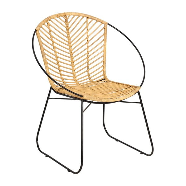 2 db rattan étkezőszék Carla és fekete asztal Strong - Bonami Essentials-image-4