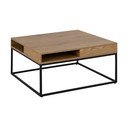 Sötét natúr színű dohányzóasztal tölgyfa dekoros asztallappal 80x80 cm Willford – Actona