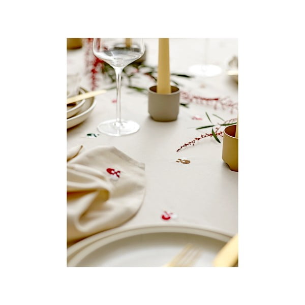 Pamut asztalterítő ø 180 cm Hearts Embloidery – Södahl-image-3