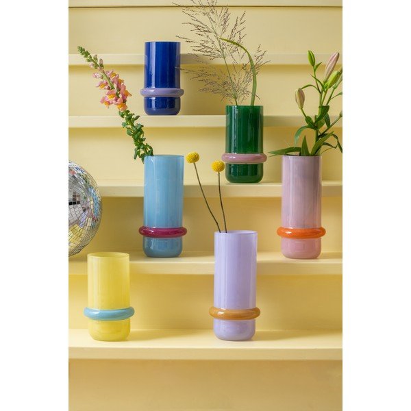 Világoskék üveg váza (magasság 28 cm) Animado Anillo – PT LIVING-image-1