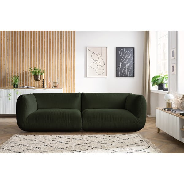 Zöld kordbársony kanapé 260 cm Lecomte – Bobochic Paris-image-1