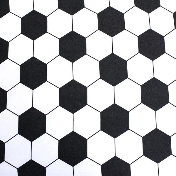 Fekete-fehér gumis egyszemélyes pamut gyerek lepedő 90x200 cm Football – Jerry Fabrics-image-2