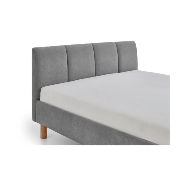 Szürke kárpitozott franciaágy ágyrács nélkül 140x200 cm Joker – Meise Möbel-image-4