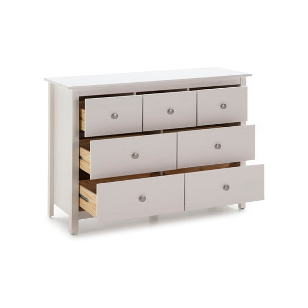 Fehér borovi fenyő alacsony komód 110x80 cm Berna – Marckeric-image-3