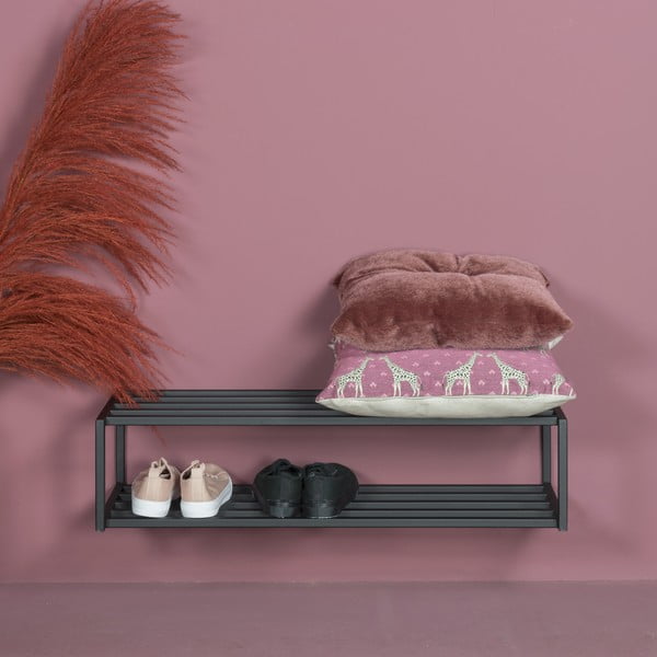 Fekete fém függő cipőtartó 78x20,5x30,5 cm School – Spinder Design-image-1