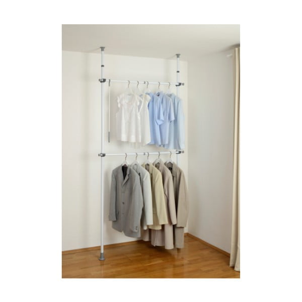 Fehér fém teleszkópos ruhatartó állvány Herkules – Wenko-image-1