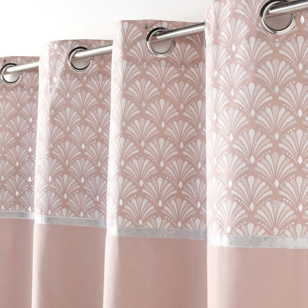 Világos rózsaszín pamut függöny 140x240 cm Artchic – douceur d'intérieur-image-1
