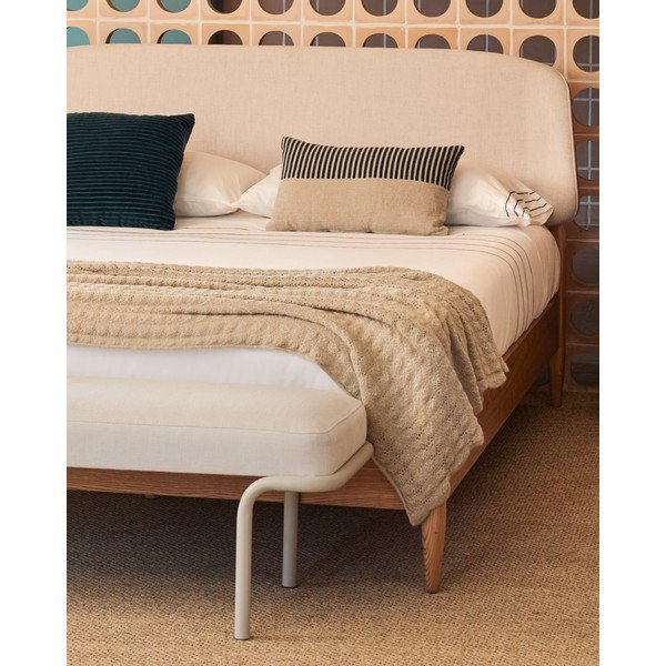 Gyapjú-szálkeverék kötött takaró 130x170 cm Malik – Kave Home-image-3