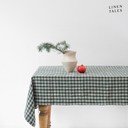 Len asztalterítő 140x200 cm Forest Green Gingham – Linen Tales