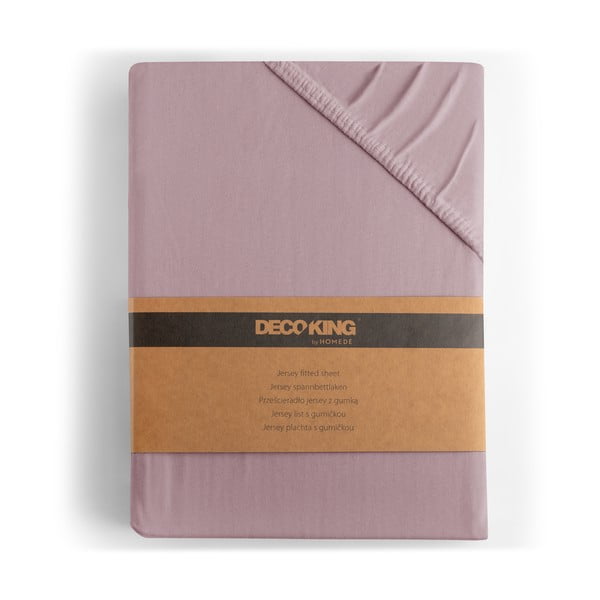 Törtrózsaszín gumis jersey lepedő 180x200 cm Amber – Restilo-image-4