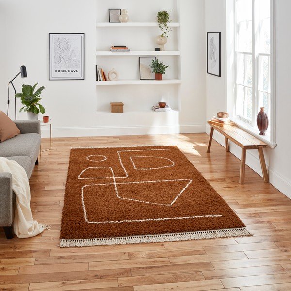 Boho terrakottapiros szőnyeg, 160 x 220 cm - Think Rugs-image-1