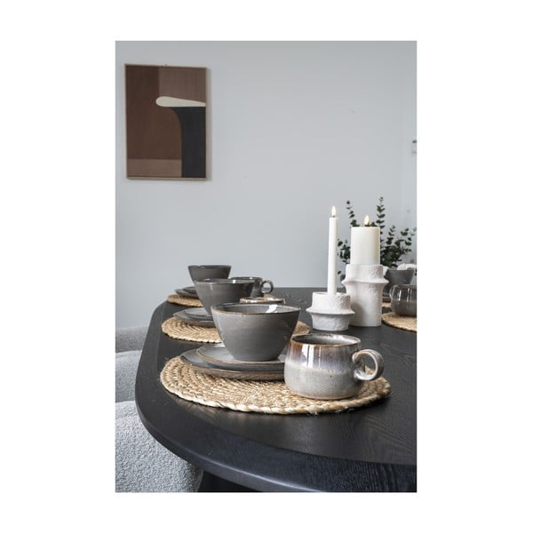 Szürke agyagkerámia tányér készlet 4 db-os ø 21 cm Selma – House Nordic-image-1