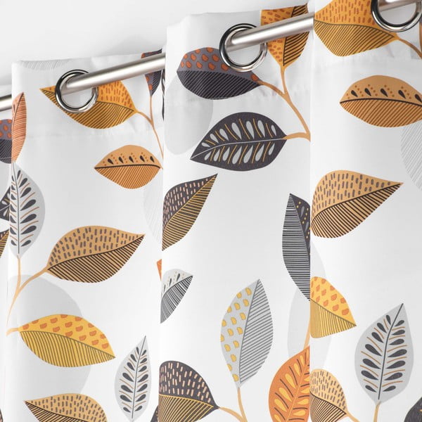 Sárga-fehér függöny 140x280 cm Vahine – douceur d'intérieur-image-1